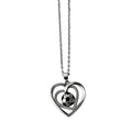 New Elegant Crystal-Encrusted Heart Sphere Necklace with Inner Soccer Ball